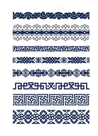 幽夜青蒙古花纹图片