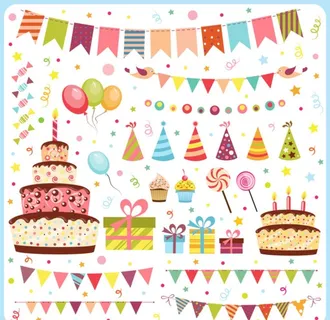 卡通生日设计素材图片