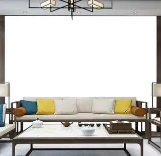 中式背景墙纸样机图片