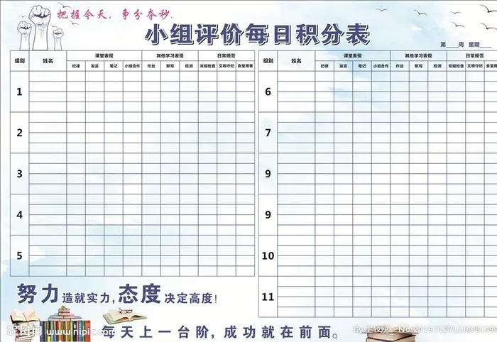 小组积分表图片cdr矢量模版下载