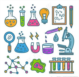 可爱卡通科学实验矢量插画图片