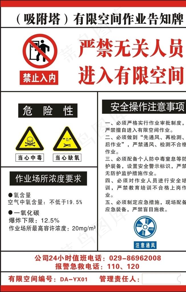 有限空间图片cdr矢量模版下载