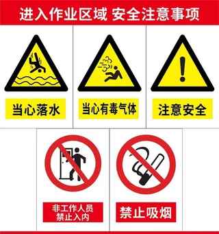 当心落水当心有毒气体注意安全图片