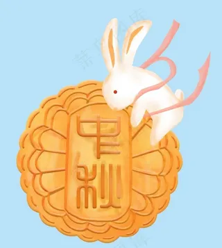 月饼和兔子图片