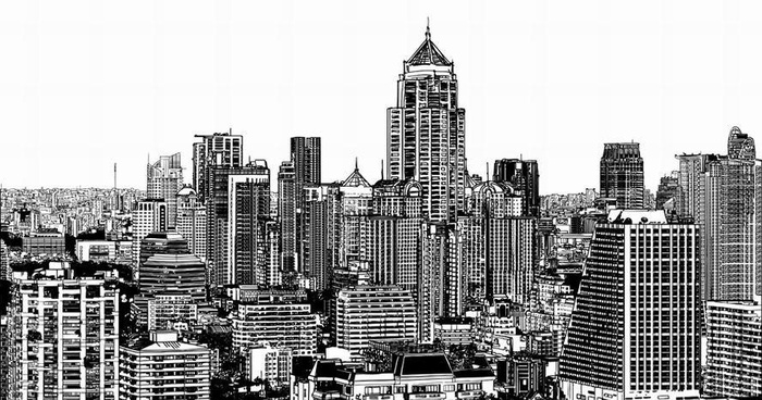 素描城市建筑图片