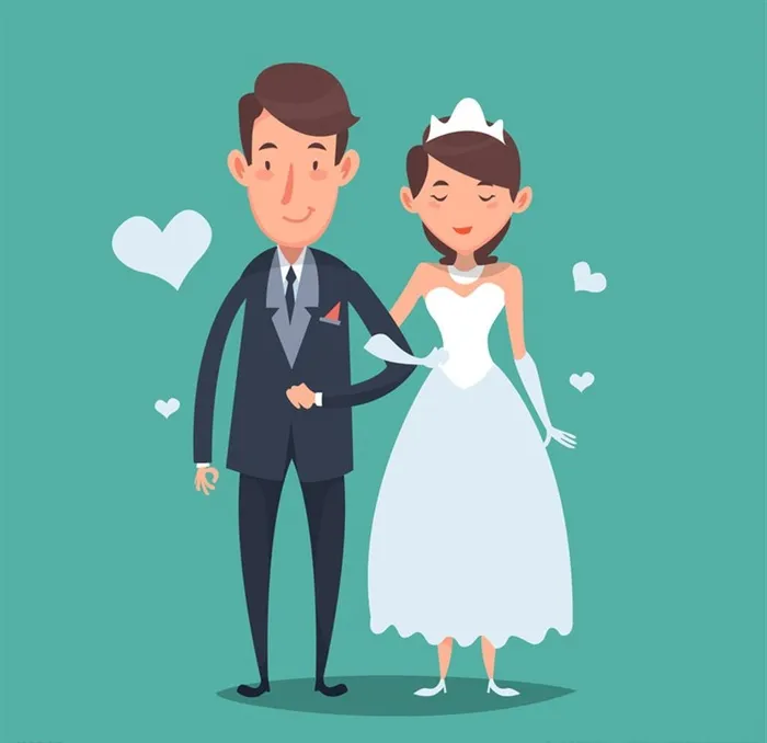 卡通幸福的婚礼新人矢量素材图片ai矢量模版下载