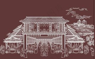 古代卡通建筑图片