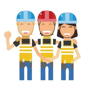 工地 卡通  男女工友  适量图片