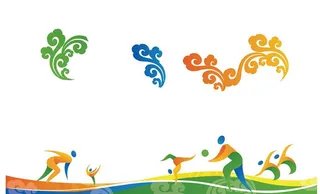 体育运动人物动感线条图片