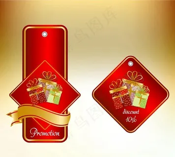 红色圣诞标签包装图片 红色圣诞标签包装图片