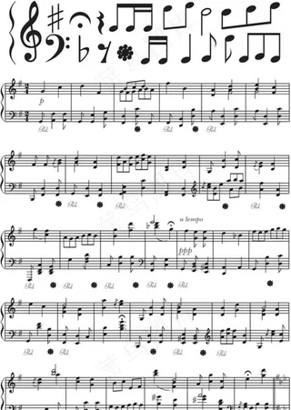 五线谱矢量素材图片