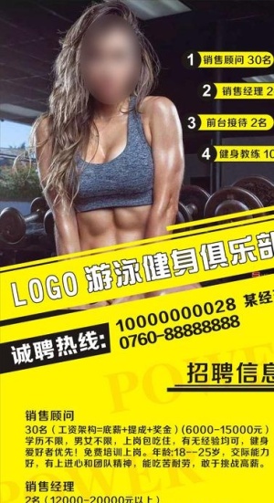 国际游泳健身俱乐部招聘 易拉宝图片