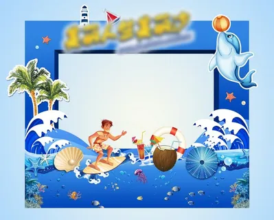 海洋拍照框图片