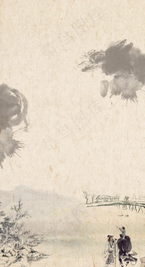 手绘古风插画背景图片