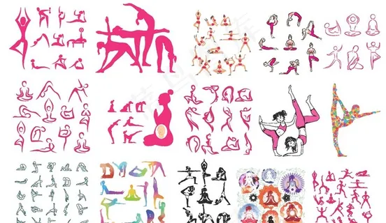 瑜伽养生健身标志图片