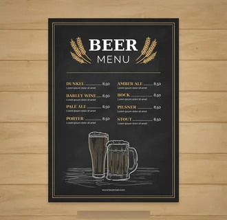 酒吧店菜单图片