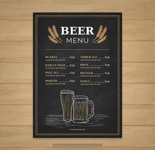 酒吧店菜单图片