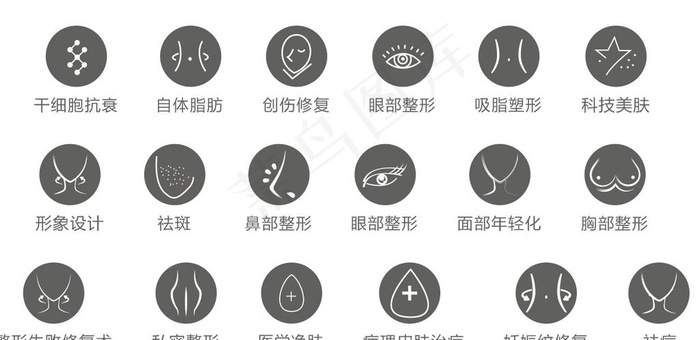 最全的整形图标图片cdr矢量模版下载