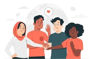 团结人物插画设计图片