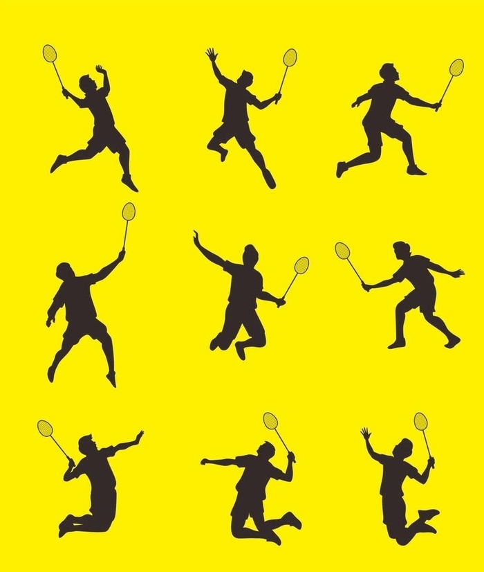 羽毛球剪影图片
