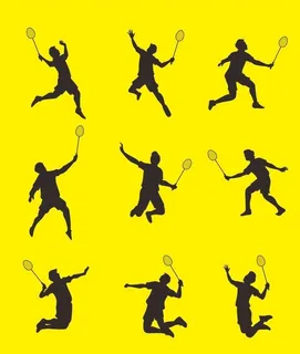 羽毛球剪影图片