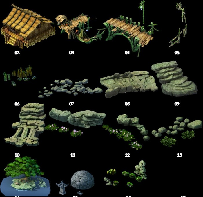 游戏房屋建筑物元素图片(3000x3000)psd模版下载
