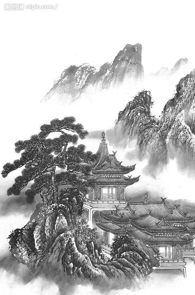 山水画谱图片