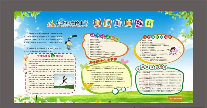 心理健康教育展板图片cdr矢量模版下载