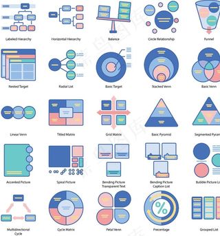 ppt数据图形统计图表矢量图图图片