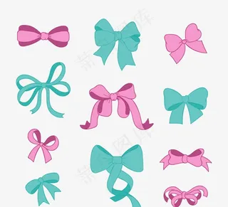 丝带领结拉花素材图片