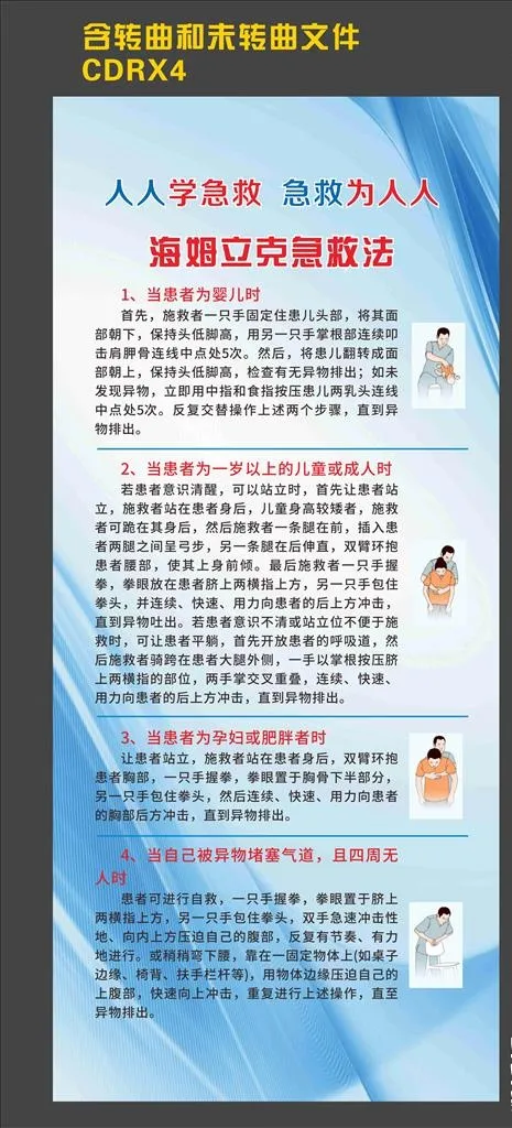 海姆立克急救法图片cdr矢量模版下载