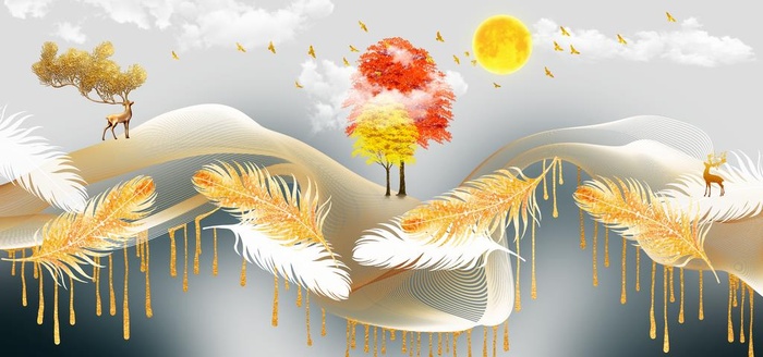 轻奢麋鹿背景图片