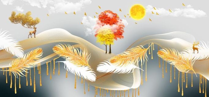 轻奢麋鹿背景图片