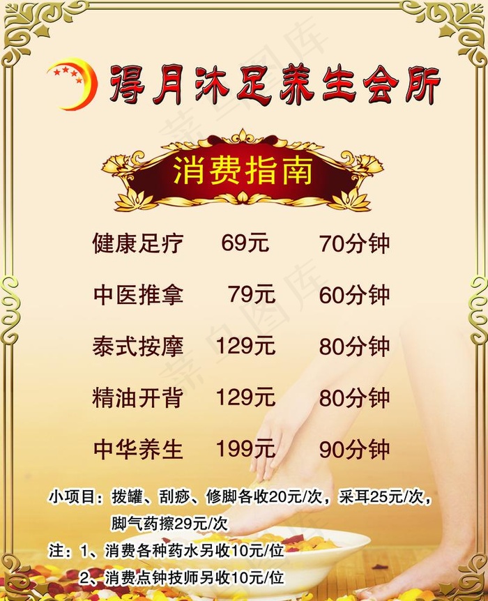 足浴消费指南 足疗图片(2106x2677)psd模版下载