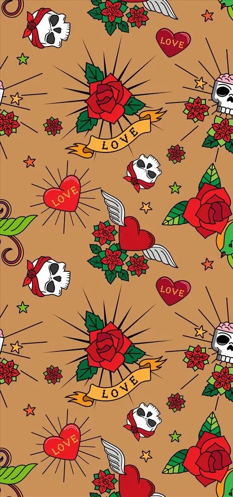 玫瑰花骷髅头桃心素材下载图片cdr矢量模版下载