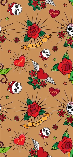 玫瑰花骷髅头桃心素材下载图片