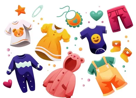 矢量童装衣服插画图片