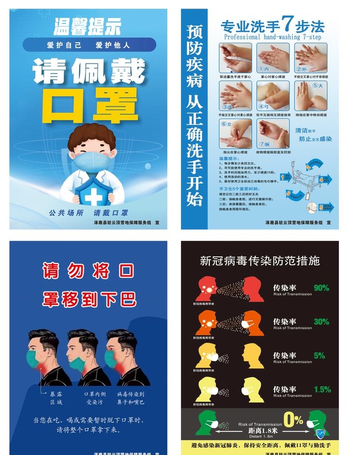 新冠疫情防控宣传图图片(1417x1984)psd模版下载