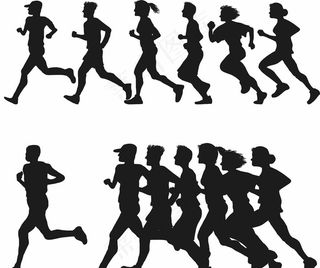 跑步剪影图片