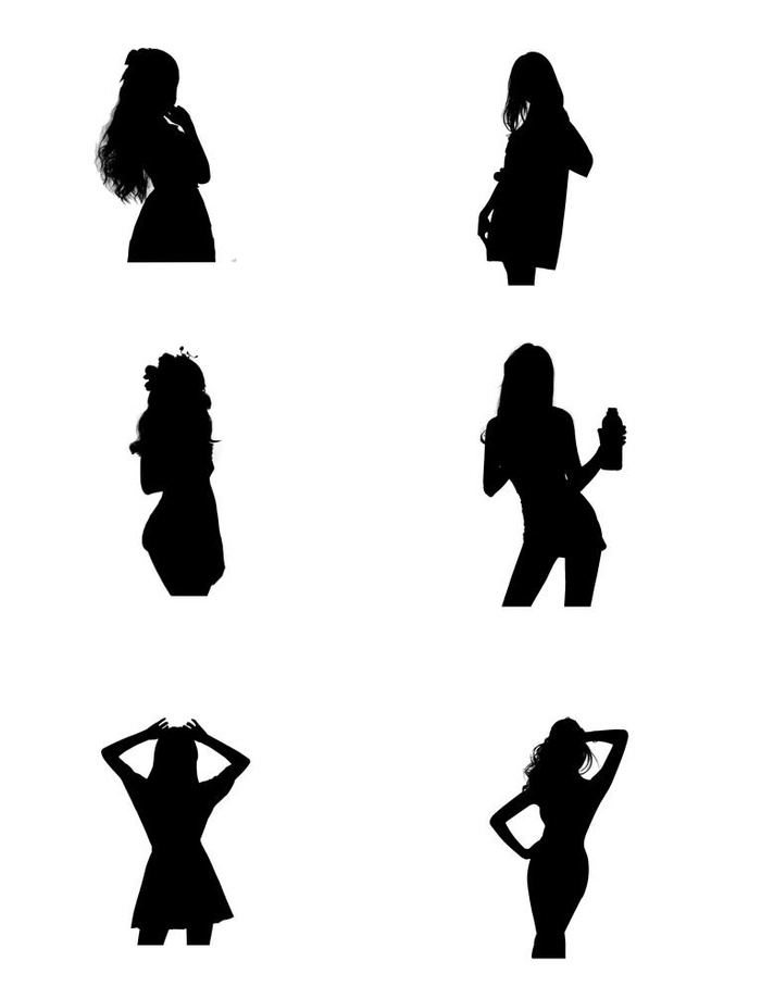 美女剪影图片(3072x4107)psd模版下载
