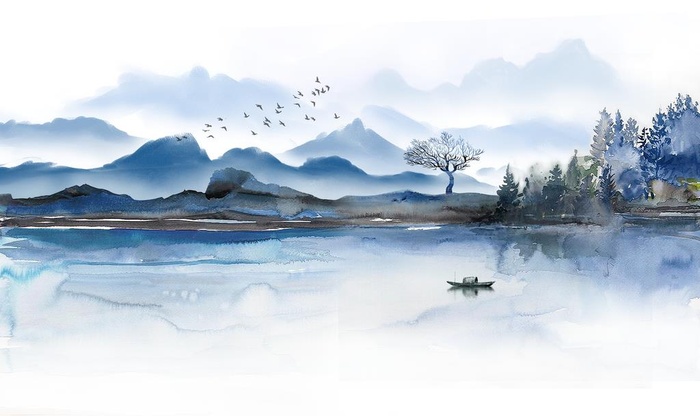 山水画图片(3543x2215)psd模版下载