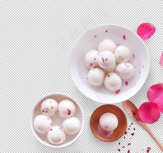 一碗汤圆玫瑰花汤圆图片