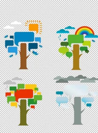 创意智慧树科技树PNG素材图片