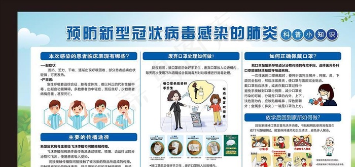 校园防疫宣传栏图片cdr矢量模版下载