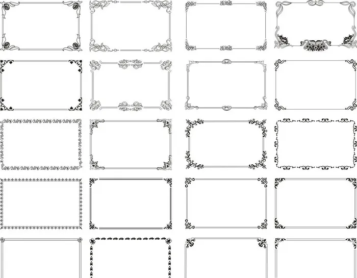 花边方框图片cdr矢量模版下载