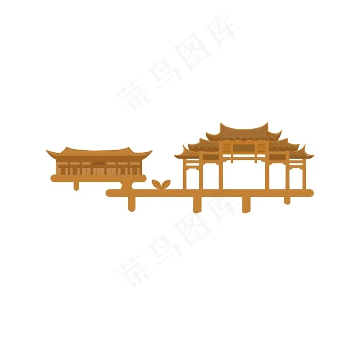 庙宇 牌坊图片ai矢量模版下载