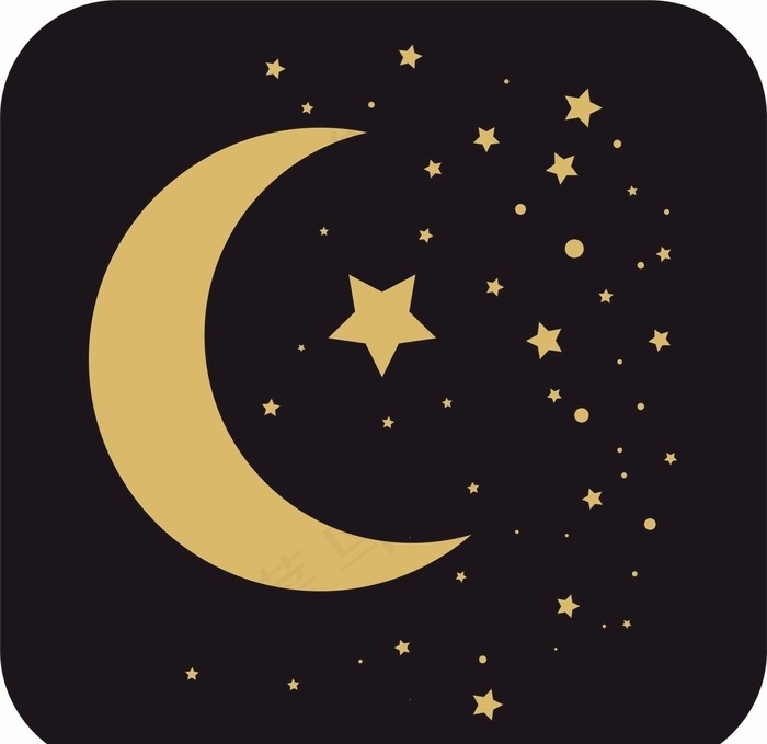月亮星星五角星星空素材ai图片