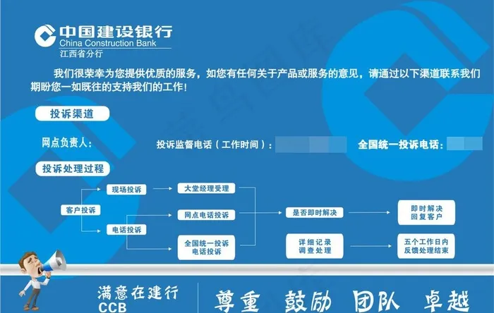中国建设银行投诉处理图片cdr矢量模版下载