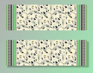 大牌 双边定位花 数码印花图片