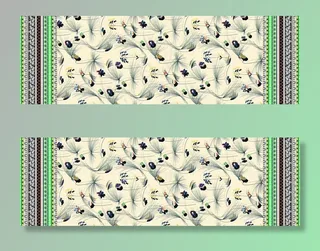 大牌 双边定位花 数码印花图片